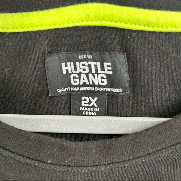 Hustle Gang "Born For This 2003" Black Neon Yellow T Shirt 2X - Picture 4 of 8